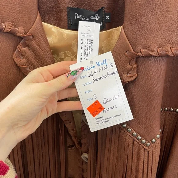 Western Brown Leather Jacket with Fringe - Picture 2 of 4